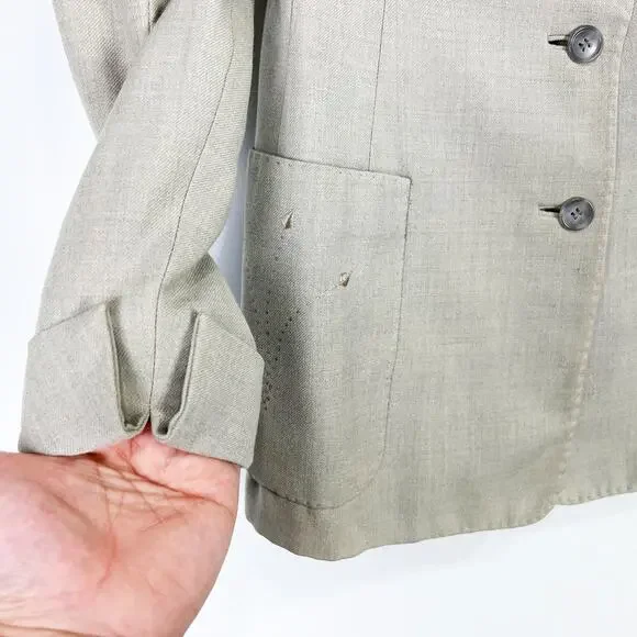 Vintage 50s embroidered beige blazer Tailored by Buddy Bates Size XS - Picture 10 of 11